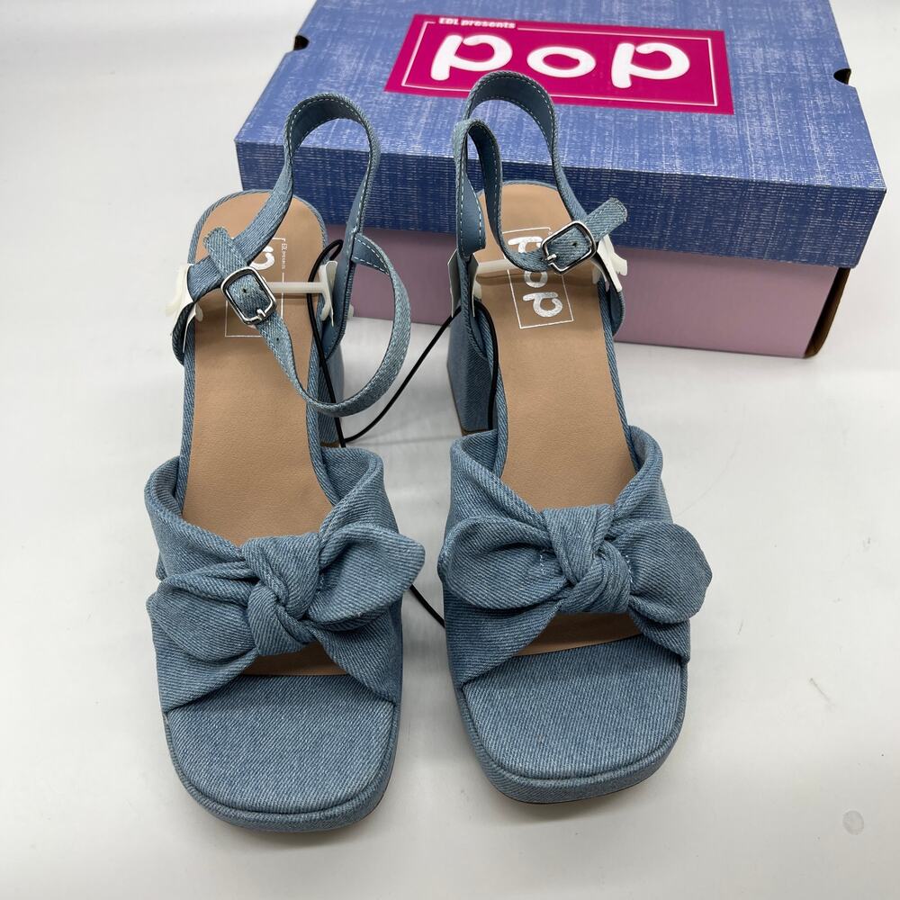 Pop Womens Giving Heeled Sandals Chambray Blue Size 9.5M